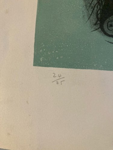 Lithographie Gravure  Signé Anthoni Cumella 1974 Abstrait abstraction