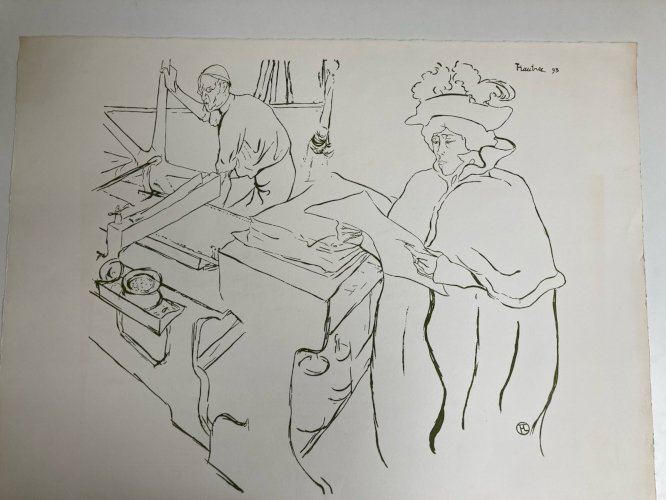 lithographie Gravure Signée Henri De Toulouse Lautrec Jane Avril, 1969 Art