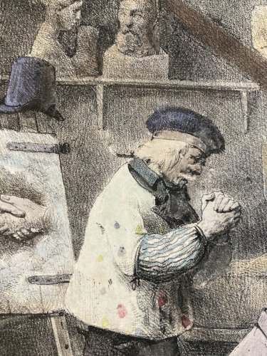 LITHOGRAPHIE HIPPOLYTE BELLANGE XIX Atelier Artiste Art Ancien Gravure Estampe