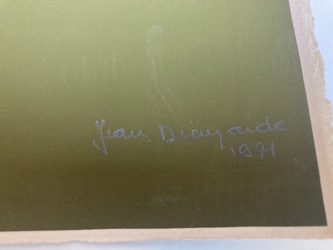 Lithographie Jean Dieuzaide 1970 Abstrait abstraction Gravure Litho Art