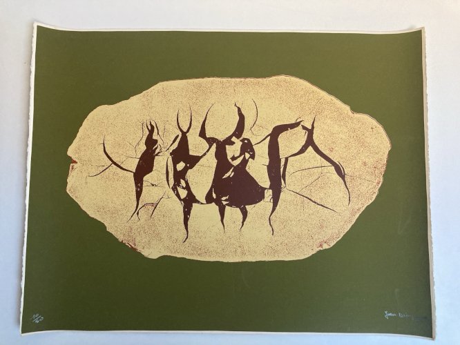 Lithographie Jean Dieuzaide 1970 Abstrait abstraction Gravure Litho Art