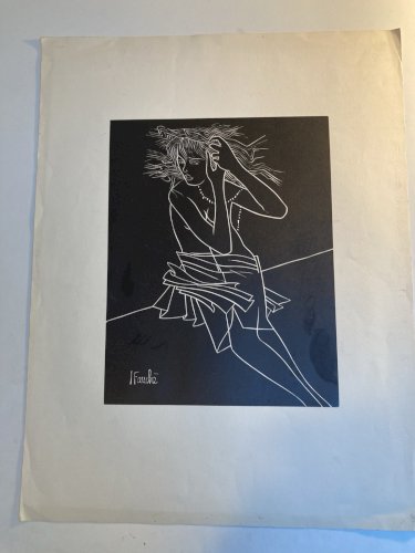 Lithographie litho Originale Art Jacques Fauché 1960 Gravure Estampe Femme Nue