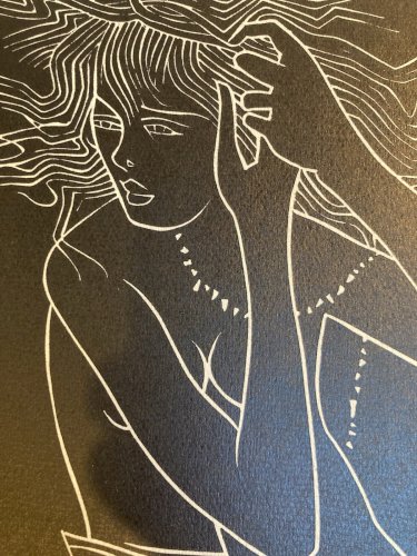 Lithographie litho Originale Art Jacques Fauché 1960 Gravure Estampe Femme Nue