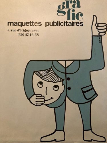 Lithographie litho Originale Publicité Art 1971 Ancien Gravure Estampe Homme