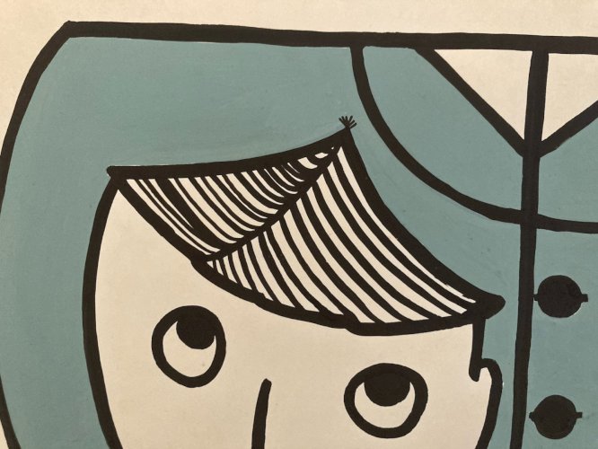 Lithographie litho Originale Publicité Art 1971 Ancien Gravure Estampe Homme