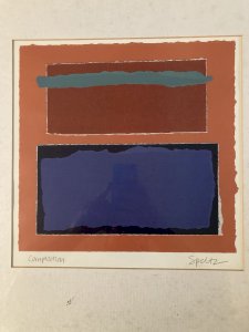 Lithographie litho Originale Roy Speltz Abstrait Ancien Ecole Americane Etching