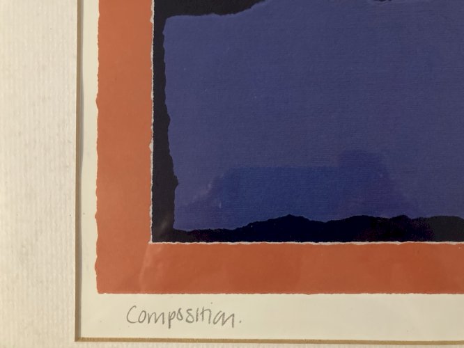 Lithographie litho Originale Roy Speltz Abstrait Ancien Ecole Americane Etching