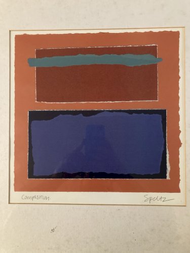 Lithographie litho Originale Roy Speltz Abstrait Ancien Ecole Americane Etching