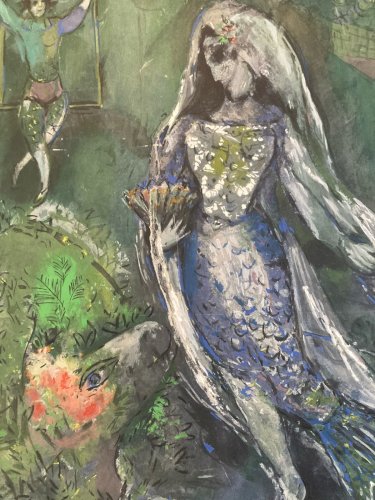 Lithographie Marc Chagall La Sirène 1950 Art Jacomet Etching École Russe Ancien
