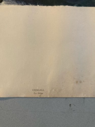 Lithographie Marc Chagall La Sirène 1950 Art Jacomet Etching École Russe Ancien