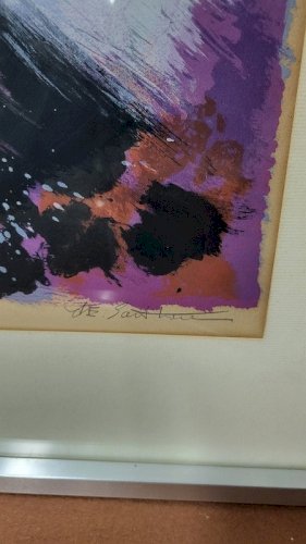 LITHOGRAPHIE MAURICE ELIE SARTHOU SIGNEE ET ENCADREE LA MER EGEE REF JE