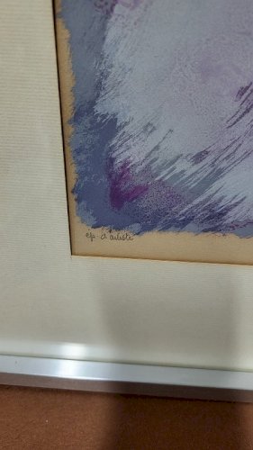 LITHOGRAPHIE MAURICE ELIE SARTHOU SIGNEE ET ENCADREE LA MER EGEE REF JE