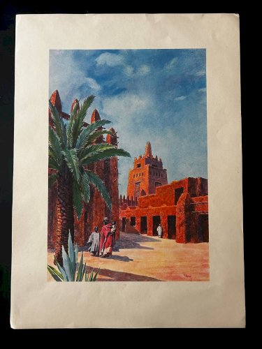 lithographie orientaliste des années 50