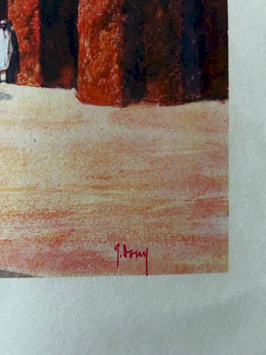 lithographie orientaliste des années 50