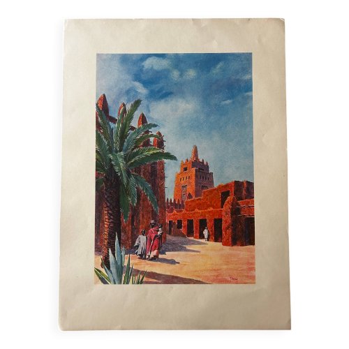 lithographie orientaliste des années 50