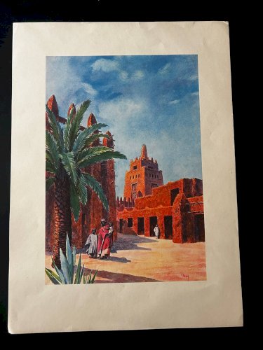 lithographie orientaliste des années 50