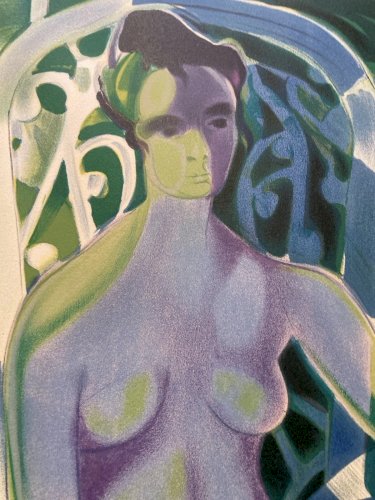 Lithographie Originale Art Etching 1960 Gravure Estampe Femme Camille Hilaire