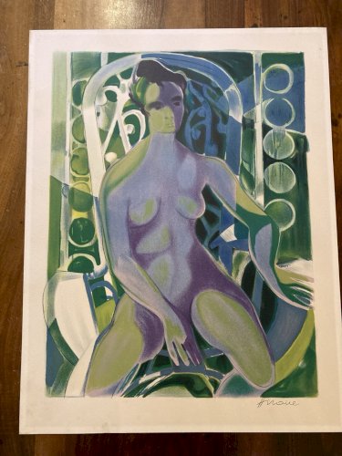 Lithographie Originale Art Etching 1960 Gravure Estampe Femme Camille Hilaire