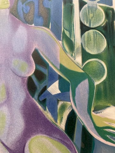 Lithographie Originale Art Etching 1960 Gravure Estampe Femme Camille Hilaire