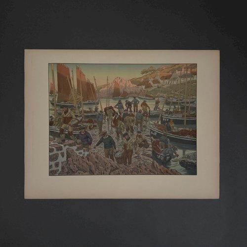 Lithographie par Henri Rivière Au Vent de Noroît - Le Port A5825