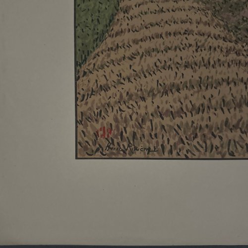 Lithographie par Henri Rivière Au Vent de Noroît - Le Travail des Champs A5585