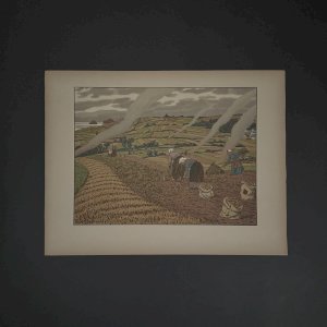 Lithographie par Henri Rivière Au Vent de Noroît - Le Travail des Champs A5818