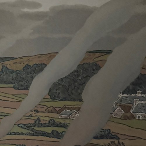 Lithographie par Henri Rivière Au Vent de Noroît - Le Travail des Champs A5818