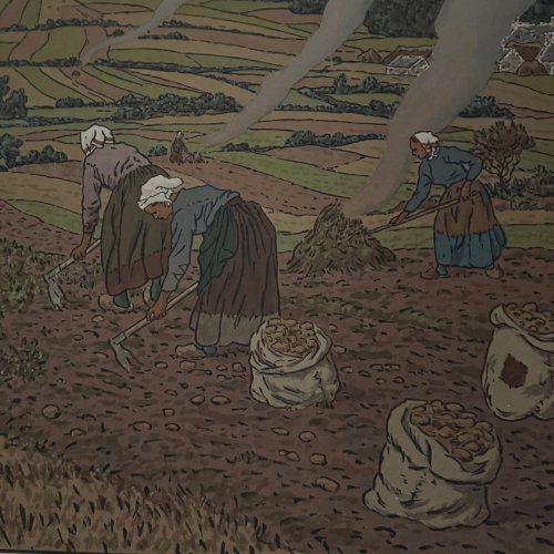 Lithographie par Henri Rivière Au Vent de Noroît - Le Travail des Champs A5818