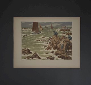 Lithographie par Henri Rivière Au Vent de Noroît - Les Mousses A5809