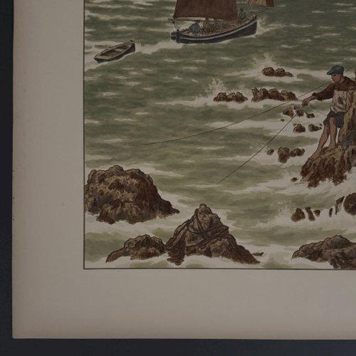 Lithographie par Henri Rivière Au Vent de Noroît - Les Mousses A5809