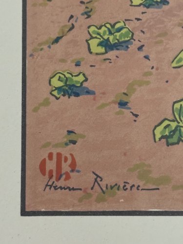 Lithographie par Henri Rivière Douarnenez vu du Ris  A5302