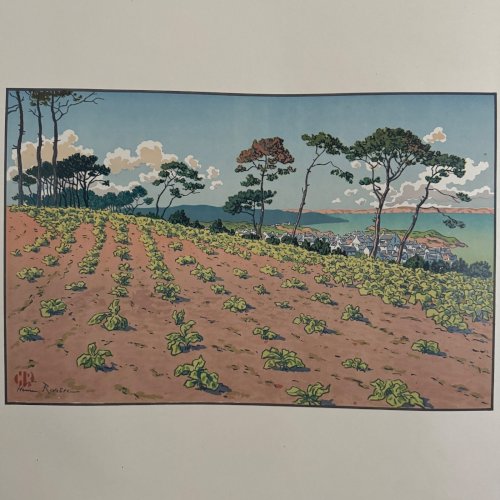 Lithographie par Henri Rivière Douarnenez vu du Ris  A5302