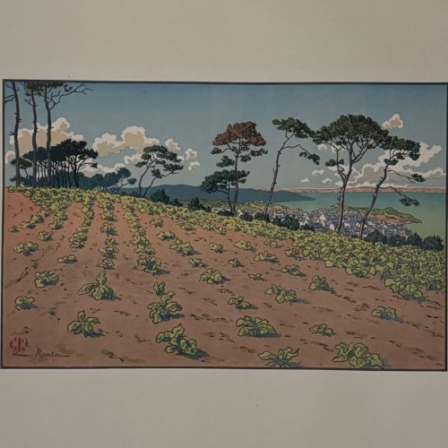 Lithographie par Henri Rivière Douarnenez vu du Ris A5912
