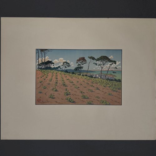 Lithographie par Henri Rivière Douarnenez vu du Ris A5912