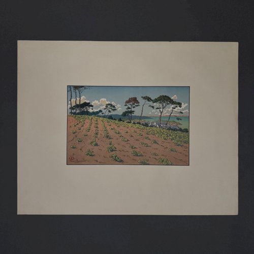 Lithographie par Henri Rivière Douarnenez vu du Ris A5912