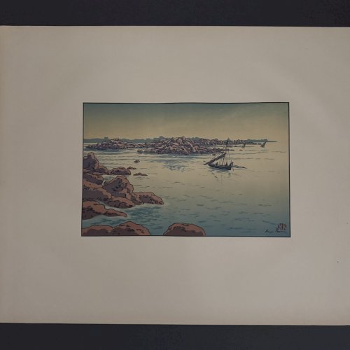 Lithographie par Henri Rivière Entrée du Port de Ploumanac'h A5810