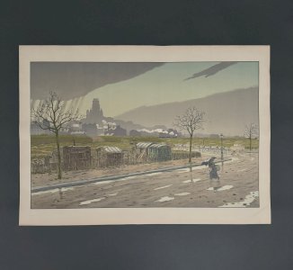 Lithographie par Henri Rivière La Butte Montmartre vue des Fortifications A5526