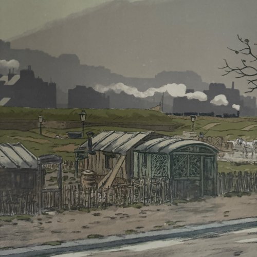 Lithographie par Henri Rivière La Butte Montmartre vue des Fortifications A5526