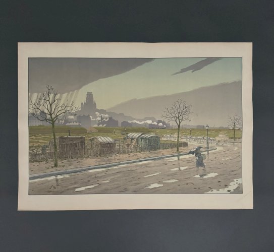 Lithographie par Henri Rivière La Butte Montmartre vue des Fortifications A5526