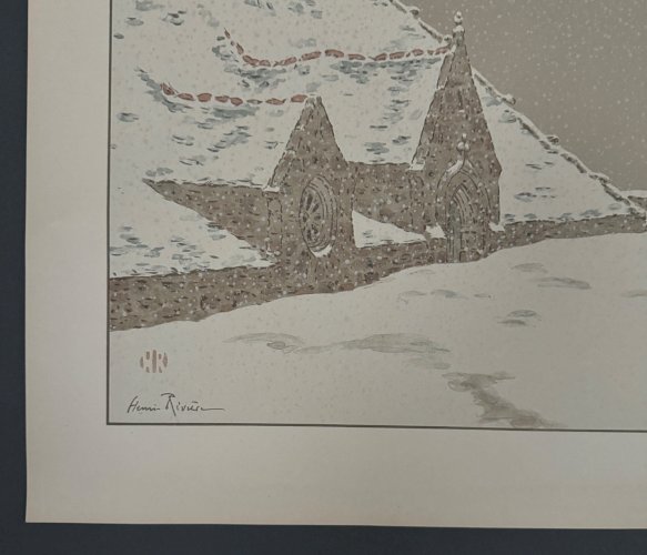 Lithographie par Henri Rivière La Féérie des Heures - La Neige A5473