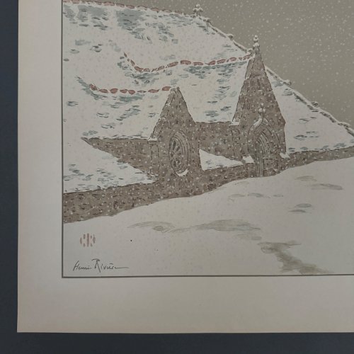 Lithographie par Henri Rivière La Féérie des Heures - La Neige A5474