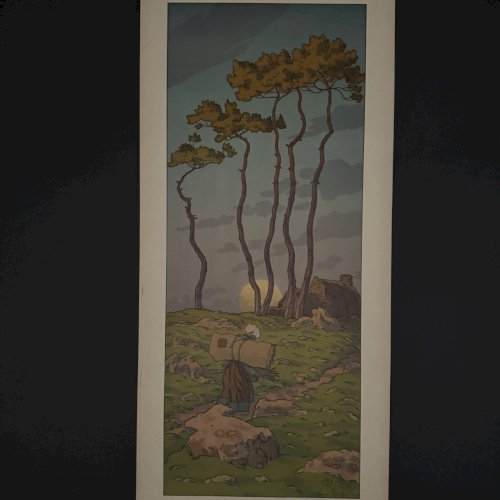 Lithographie par Henri Rivière La Féérie des Heures - La Pleine Lune A5577