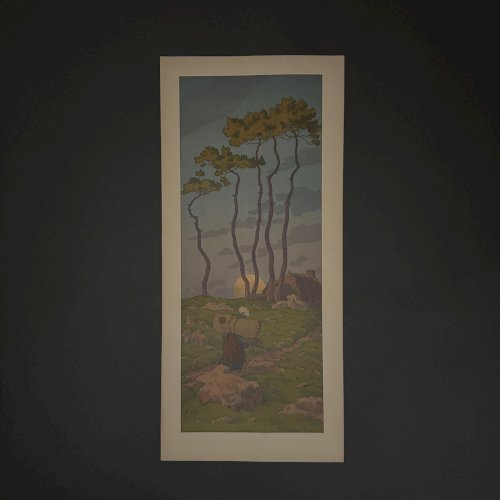 Lithographie par Henri Rivière La Féérie des Heures - La Pleine Lune A5819