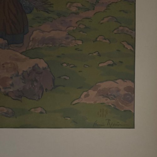 Lithographie par Henri Rivière La Féérie des Heures - La Pleine Lune A5819