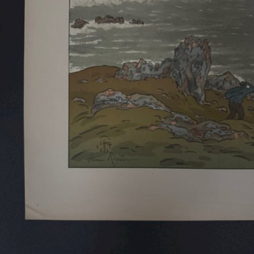 Lithographie par Henri Rivière La Féérie des Heures - La Tempête A5661