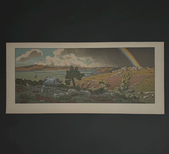Lithographie par Henri Rivière La Féérie des Heures - L'Arc-en-Ciel A5462