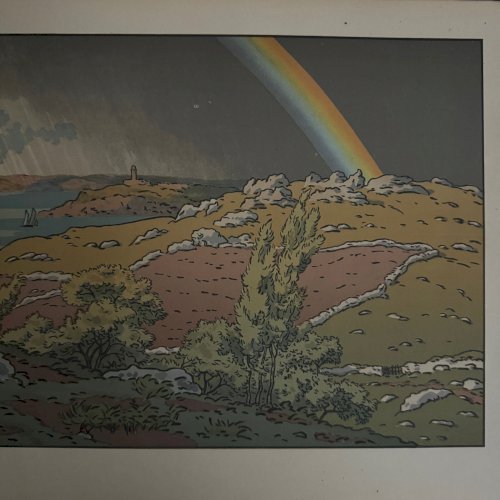 Lithographie par Henri Rivière La Féérie des Heures - L'Arc-en-Ciel A5462