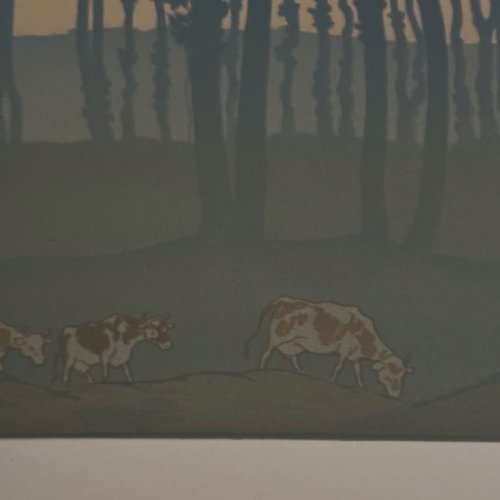 Lithographie par Henri Rivière La Féérie des Heures - L'Aube A5575