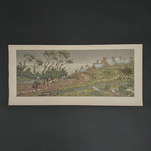 Lithographie par Henri Rivière La Féérie des Heures - L'Averse A5528