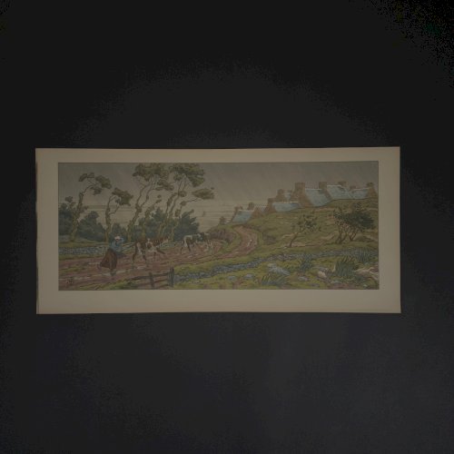 Lithographie par Henri Rivière La Féérie des Heures - L'Averse A5817